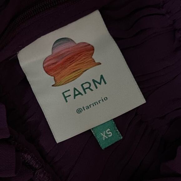 *NWOT Farm Rio Chiffon Ruffled Blouse in Bordeaux - Sz XS - Picture 11 of 11